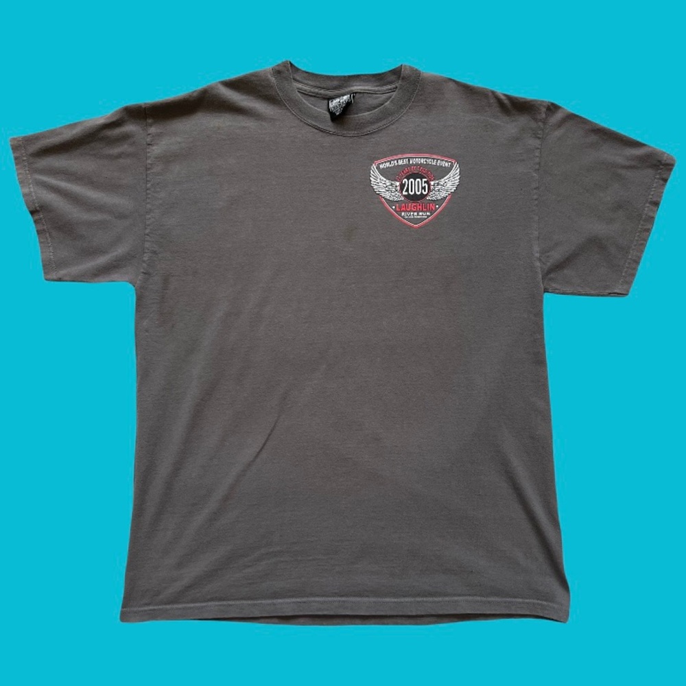 Laughlin River Run Motorcycle Event T-Shirt Men Vintage Made in US Size Large